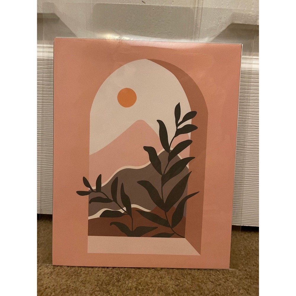 Boho Modern Abstract Desert Landscape Art‎ Print Pink Terracotta Arched Window